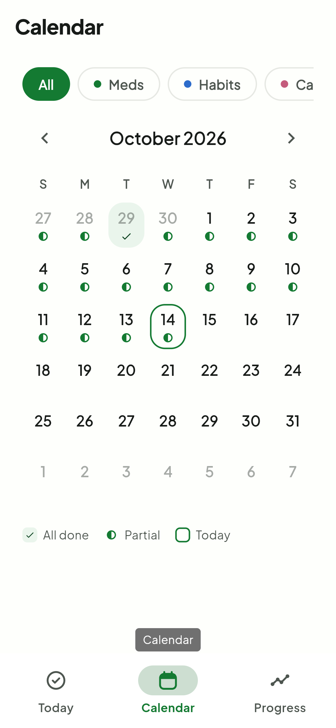 Tick calendar